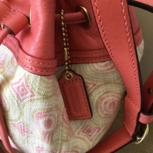 Coach Audrey Opt Art Swirl Crossbody Bucket Bag & Wristlet Canvas/Leather RARE - Picture 8 of 16